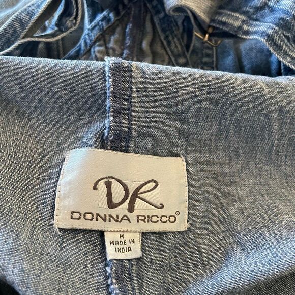 Donna Ricco Medium Vintage Y2K Denim Jean Overalls Embroidered - Picture 8 of 8